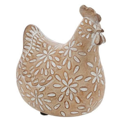 Poule Déco Linda H.20cm Résine Beige - Atmosphera Créateur D'Intérieur