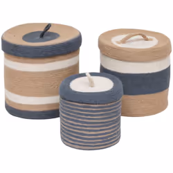 Très pratique en tant que rangement d'appoint, le set de 3 paniers "Oceane" Atmosphera est réalisé dans un tissage de jute na ...