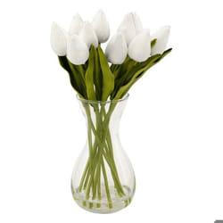Composition Tulipes Avec Vase Hector Blanc H28,5cm Atmosphera Créateur D'Intérieur