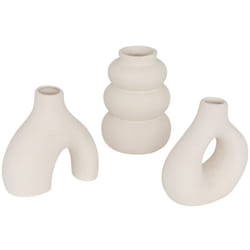 Lot de 3 soliflores Iora céramique blanc H9cm Atmosphera créateur d'intérieur