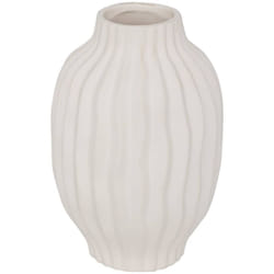 Vase strié Fernan céramique blanc H22cm - Atmosphera créateur d'intérieur