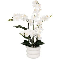 Orchidée artificielle en pot Mick pot en céramique blanc H80cm Atmosphera créateur d'intérieur