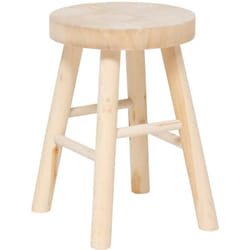 Atmosphera - Tabouret Nyar paulownia beige D28x41cm créateur d'intérieur