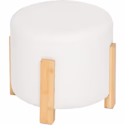 Siège d'appoint idéal dans un petit espace, le tabouret "Bansa" Atmosphera est constitué d'une assise ronde en bouclette blan ...