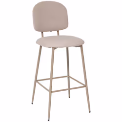 Sobre et épurée, la chaise de bar "Kamili" Atmosphera se distingue par son piètement tubulaire en acier beige, coordonné à un ...