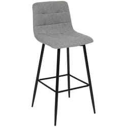 Atmosphera - Tabouret de bar Sirac pieds métal tissu gris