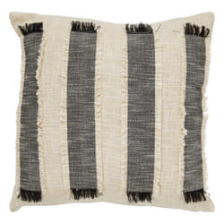 Coussin À Franges Malakite Noir & Blanc 50x50cm - Atmosphera Créateur D'Intérieur