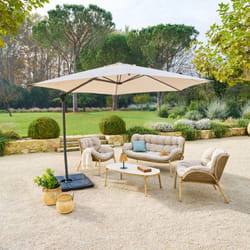Hesperide - Parasol déporté rond Naulia blé 3,3m en acier polyester et nylon - Hespéride