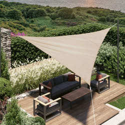 Hesperide - Voile d ombrage triangulaire Curacao blé 4 x 4 x 4m en polyester - Hespéride