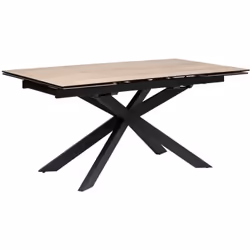 La table à manger extensible "Boot" Atmosphera se distingue par son piètement croisé en acier noir, à la fois très stable et ...