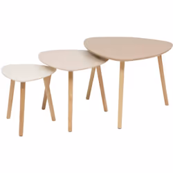 Les 3 tables gigognes "Mileo" Atmosphera séduisent par leur design épuré et leur caractère fonctionnel. Idéales pour les peti ...