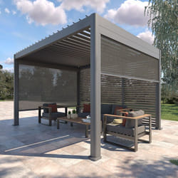 Persienne pour pergola bioclimatique Evora - 1 3 côté - 1,2 x 2,3 m Graphite - Hespéride