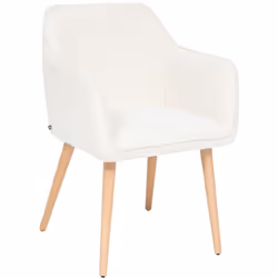 Fauteuil De Diner Bouclette Visoca Blanc Atmosphera