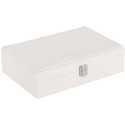 Atmosphera - Boîte à bijou Loe bouclette blanc 28x19cm créateur d'intérieur