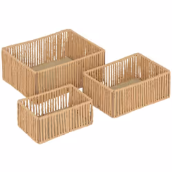 Idéal pour créer du rangement dans un style authentique, le lot de 3 paniers "Ali" Atmosphera est composé de paniers rectangu ...