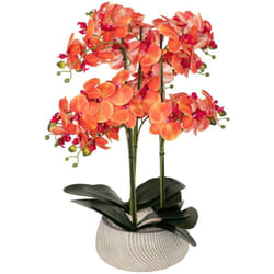 Atmosphera - Orchidée artificielle en pot Sanae pot en ciment orange H65cm créateur d'intérieur