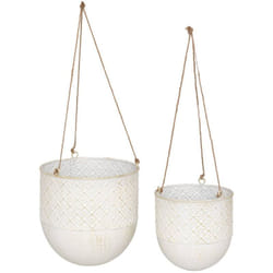 Atmosphera - 2 cache-pots suspendus Tino D19x40cm créateur d'intérieur