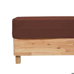 Atmosphera - Drap Housse Flora Gaze De Coton Marron 140x190cm Créateur D'Intérieur