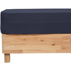 Atmosphera - Drap housse Flora gaze de coton bleu 160x200cm créateur d'intérieur