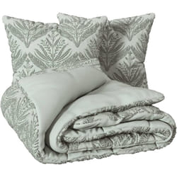 Atmosphera - Parure de lit 3 pièces Jacquard Wild Romance 240x220 Vert