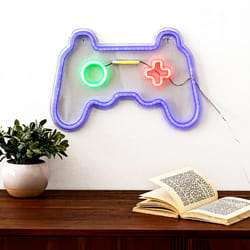 Atmosphera Décoration Murale : Néon LED Manette de Jeu Rétro Design Rétroéclairé pour Salon ou Bureau - 41 cm