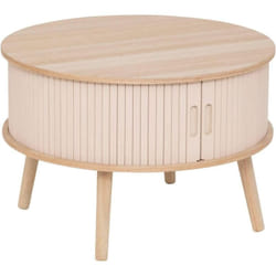 Table basse 2 portes Nysos beige 60x60x40,7cm Atmosphera créateur d'intérieur