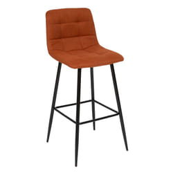 Atmosphera - Tabouret de bar Sirac pieds métal tissu ambre