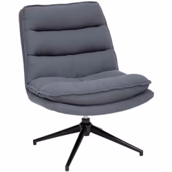 Fauteuil pivotant en Tissu Gris et pied en Acier - Atmosphera (-) Dimensions : L. 64 x P. 74,5 x H. 87 cm - Hauteur d'assise  ...