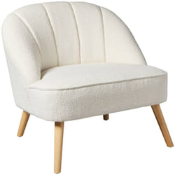 Atmosphera - Fauteuil Naova bouclette blanc créateur d'intérieur
