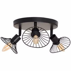 Plafonnier 3 appliques adelia en métal noir d25cm - Atmosphera createur d'interieur. Couleur : Noir. Matière principale : Aci ...