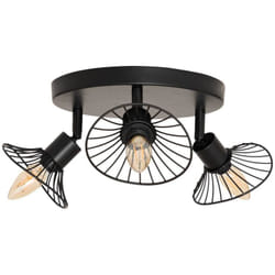 Atmosphera - Plafonnier 3 appliques Adelia en métal noir D25cm créateur d'intérieur