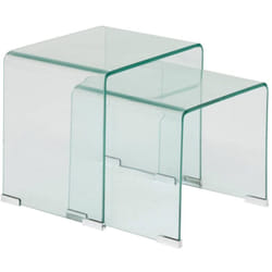 Atmosphera - 2 tables gigognes Lenia transparent 51x47x30cm créateur d'intérieur
