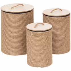 Pratique et décoratif, le set de 3 paniers "Bill" Atmosphera séduira les inconditionnels de matières naturelles. Composé de t ...