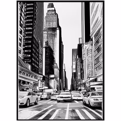 Toile imprimée "bianca" 50x70cm - Atmosphera createur d'interieur. Couleur : Gratte-ciel noir et blanc. Matière principale :  ...