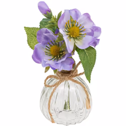 En quête d'idées déco au style romantique pour sublimer vos tables ? La composition vase et fleurs artificielles Atmosphera d ...