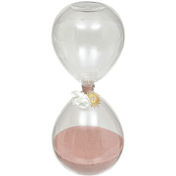 Atmosphera - Sablier en verre Floral H20cm créateur d'intérieur