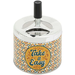 Atmosphera - Cendrier rond vintage métal D9,5cm créateur d'intérieur
