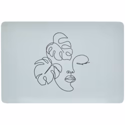 Set table visage ass 45x30 - Atmosphera createur d'interieur. Couleur : Vert. Matière principale : . Longueur : 45.00 cm. Lar ...