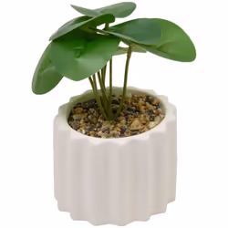 Plante v pot crmq flow ass h16 - Atmosphera createur d'interieur. Couleur : Blanc. Matière principale : Dolomite. Longueur :  ...