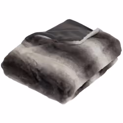 Plaid fourrure "grizzli" 120x160 gris - Atmosphera createur d'interieur. Couleur : Gris. Matière principale : Polyester. Long ...