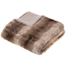 Atmosphera - Plaid Grizzli fausse fourrure beige 120x160cm créateur d'intérieur