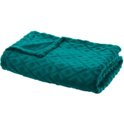 Atmosphera - Plaid 3D losanges 180x230 Bleu Canard