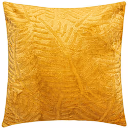 Description générale Coussin déhoussable en polyester de couleur ocre avec un joli motif en relief de feuilles. Idéal pour ap ...