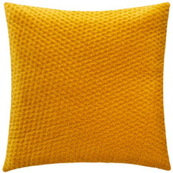 Atmosphera - Coussin Dolce velours jaune moutarde 40x40cm créateur d'intérieur