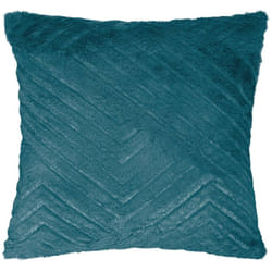 Atmosphera - Coussin Nils effet fourrure bleu canard 45x45cm créateur d'intérieur