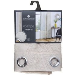 Atmosphera - Voilage à oeillets à motif feuilles - Beige - l 140 x h 240 cm - Livraison gratuite