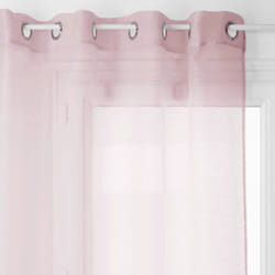 Atmosphera - Voilage fin uni à oeillets Rose Clair 135x240 cm