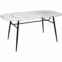Description générale La table à manger 'Roxas' offre un design élégant avec un plateau en effet marbre, parfaite pour embelli ...