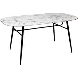 Table à manger Roxas blanc effet marbre L160cm Atmosphera créateur d'intérieur