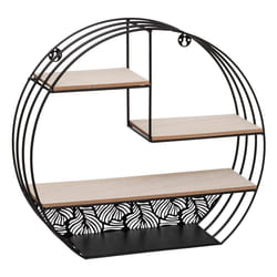 Étagère Mur Bois / Métal Rond Noir